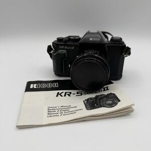 Vintage Ricoh KR-5 Super II 35mm SLR Camera w/ 50 mm 1:2 Lens - Tested & Working
